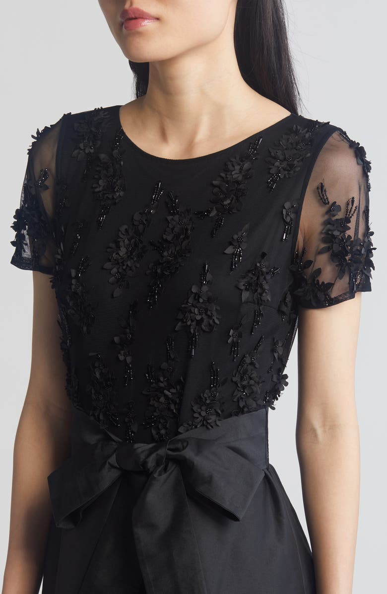 Pisarro Nights 3D Floral Bodice Beaded Gown, Alternate, color,