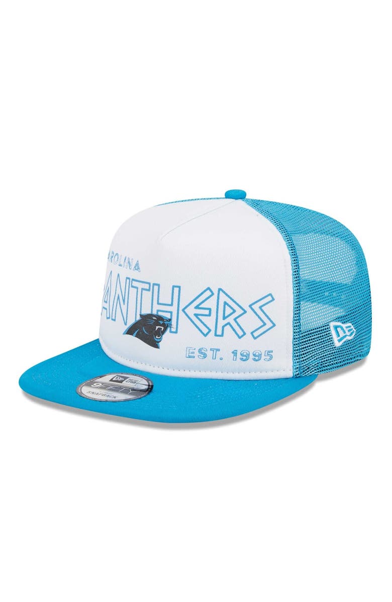 New Era Men's New Era White/Blue Carolina Panthers Banger 9FIFTY Trucker Snapback Hat, Main, color, White