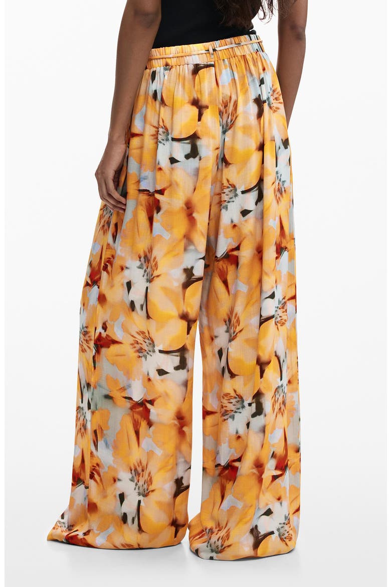 Tie Waist Print Wide Leg Pants, Alternate, color, LIGHT BLUE