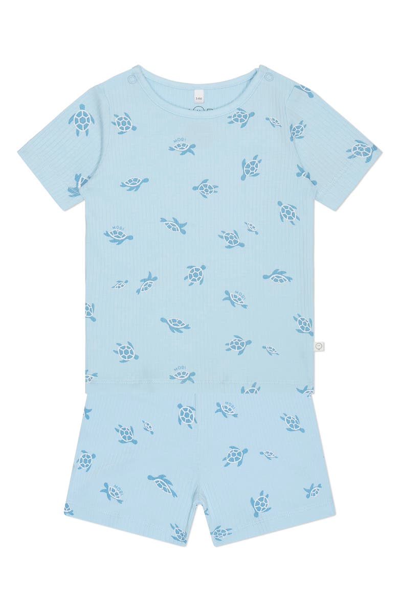 MORI Turtle Print Fitted Two-Piece Short Pajamas, Main, color, 
