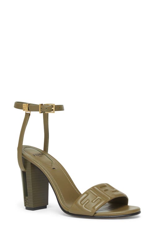 Fendi Woman Sandals Military Green Size 6 Leather In Green