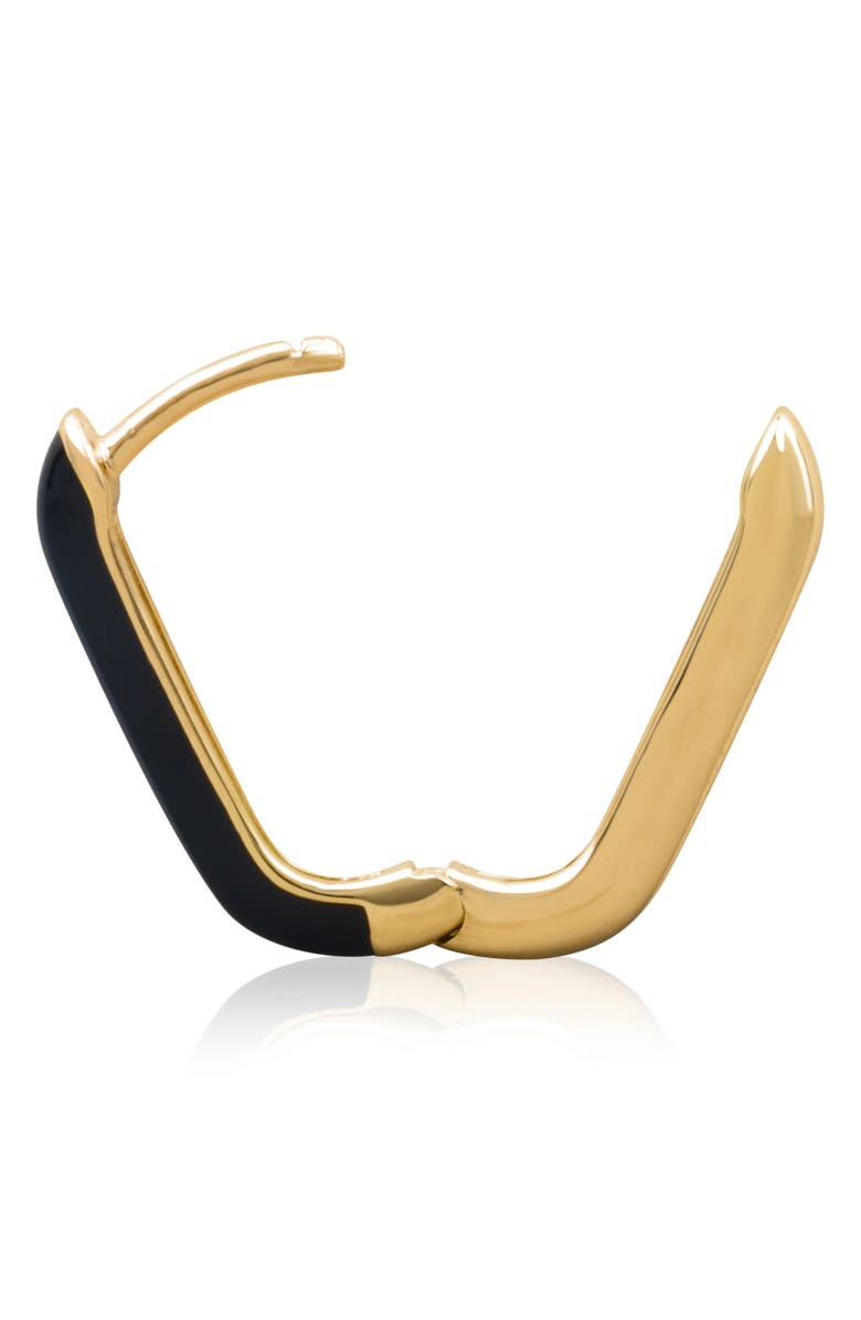 ES JEWELRY Two-Tone U-Shape Huggie Hoop Earrings, Alternate, color,