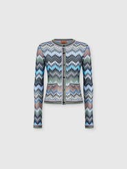 Missoni Cardigan In Viscose Chevron With Snake Motif And Patch Pockets