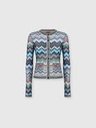 Missoni Cardigan In Viscose Chevron With Snake Motif And Patch Pockets