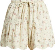 Petal & Pup Scallop Hem Drawstring Cotton Shorts