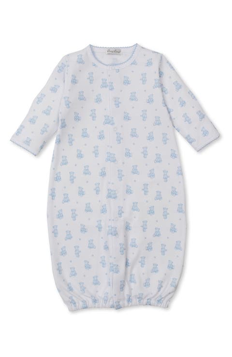 Teddy Bear Print Convertible Pima Cotton Gown (Baby)