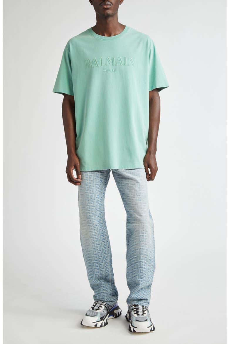 Embroidered Logo Organic Cotton T-Shirt, Alternate, color, UJQ PALE GREEN/ MULTI