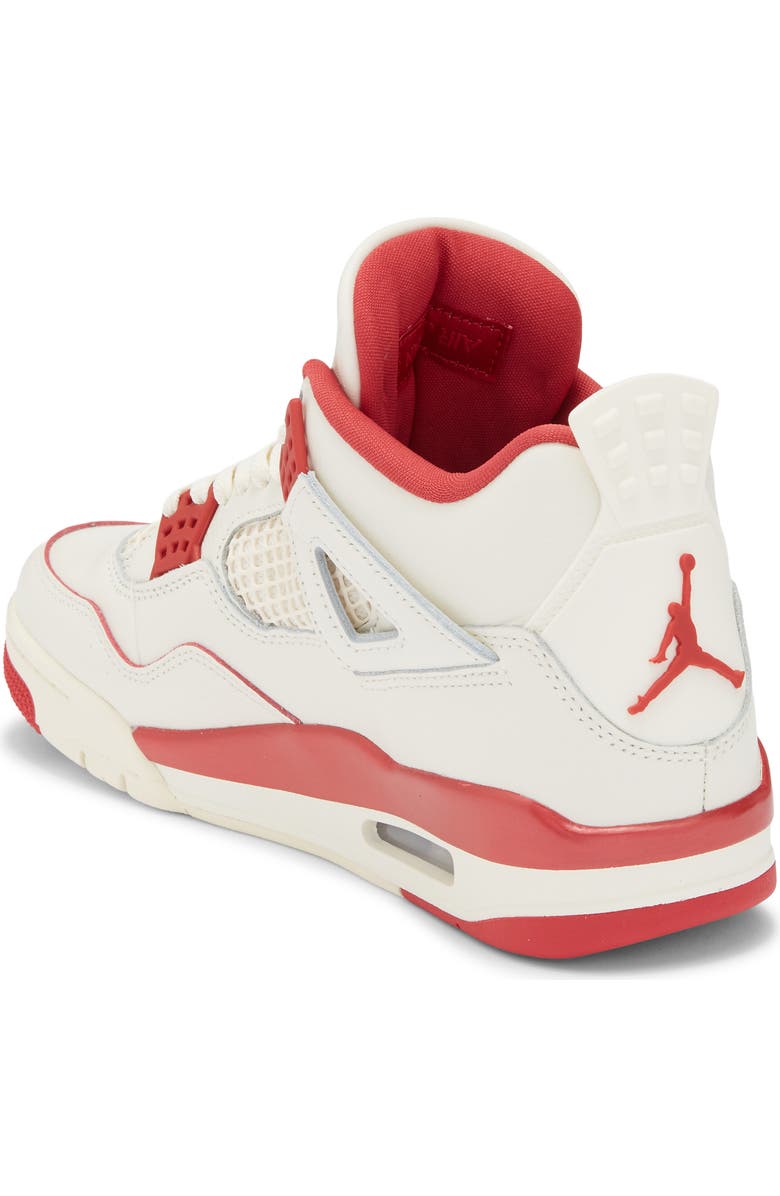 Jordan Air Jordan 4 Retro Basketball Sneaker, Alternate, color, Pale Ivory/ Sierra Red/ Red