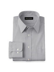 Paul Fredrick Slim Fit Non-iron Cotton Pinpoint Solid Point Collar Dress Shirt