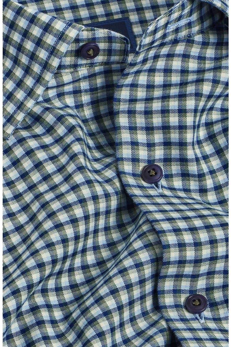 Grid Cotton Sport Shirt, Alternate, color, BLUE/ GREEN