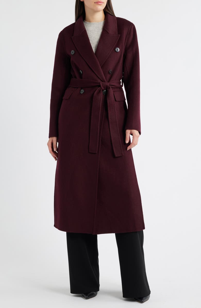 Reiss Brogan Wool Blend Coat, Main, color, Burgundy