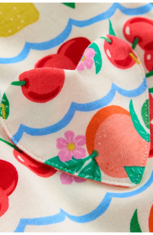 Mini Boden Kids' Fun Heart Pocket Jersey Dress In Rainbow Fruit Stripe
