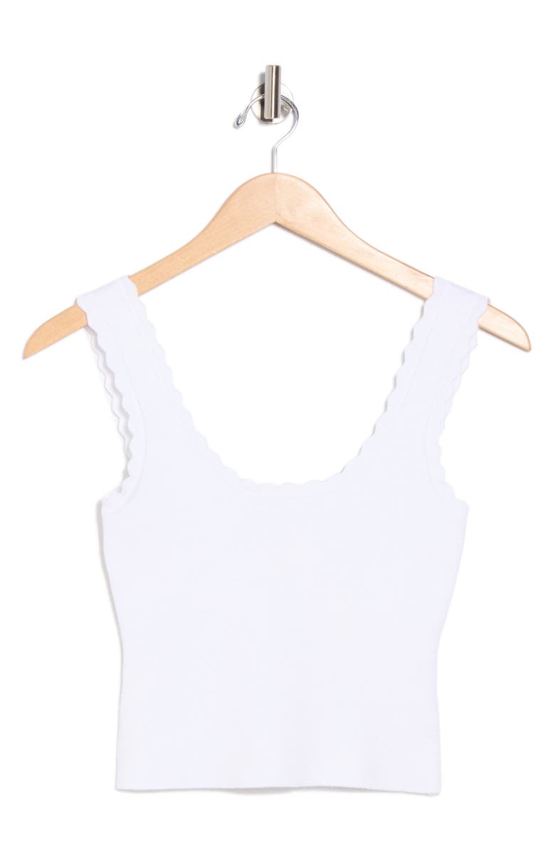 NSR Scalloped Knit Tank, Alternate, color, White