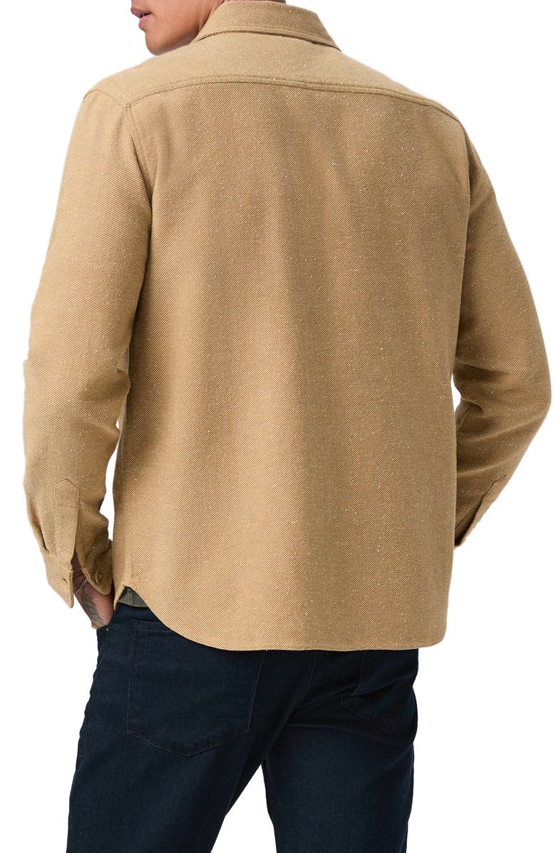 PAIGE Seymore Neppy Cotton Twill Button-Up Overshirt, Alternate, color, Nepped Sonoran Tan