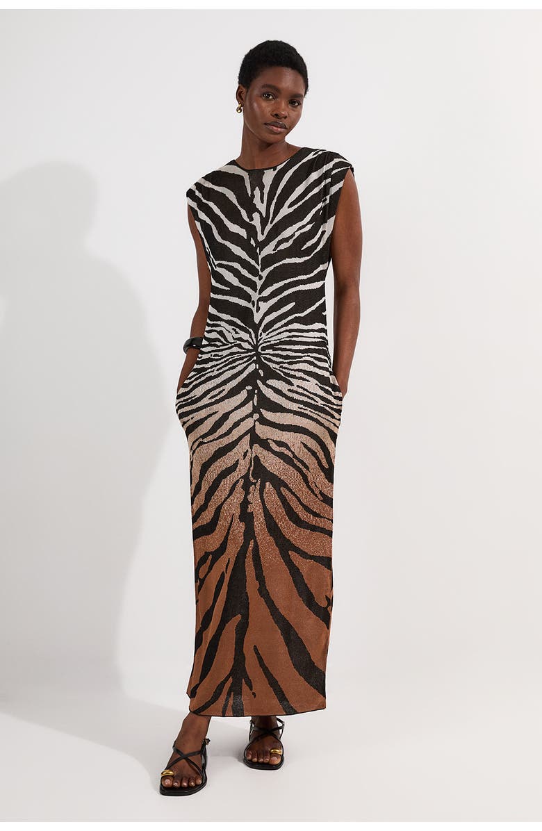 Karen Millen Slinky Maxi Dress, Main, color, Brown