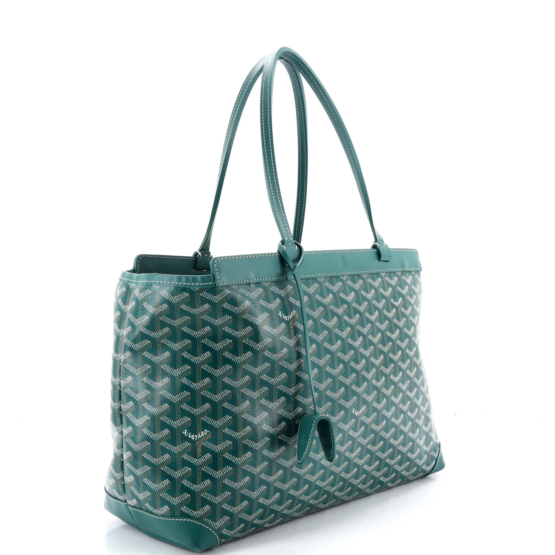 Pre-Owned Goyard Bellechasse Bag Coated Canvas PM, Alternate, color, Green