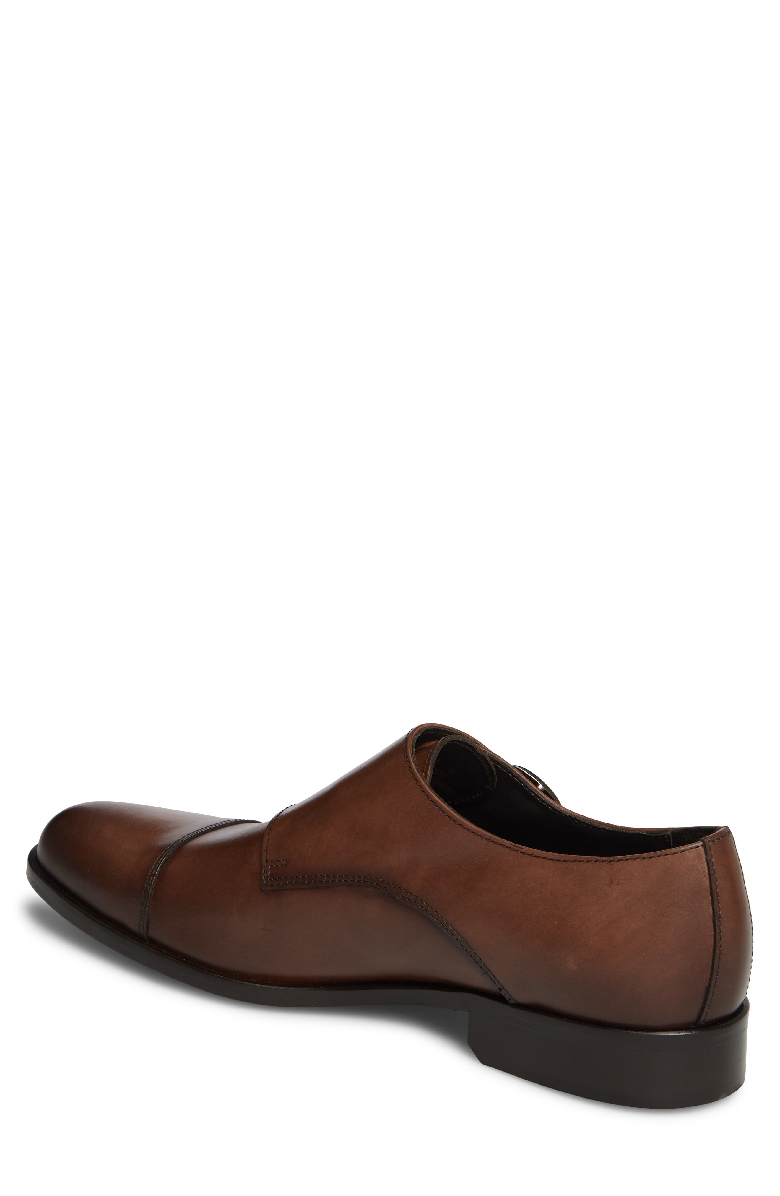 Ronald Double Monk Strap Shoe, Alternate, color, CORK BROWN LEATHER