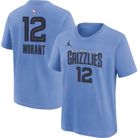 Youth Jordan Brand Ja Morant Light Blue Memphis Grizzlies Statement Edition Name & Number Player T-Shirt