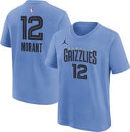 Jordan Brand Youth Jordan Brand Ja Morant Light Blue Memphis Grizzlies Statement Edition Name & Number Player T-Shirt