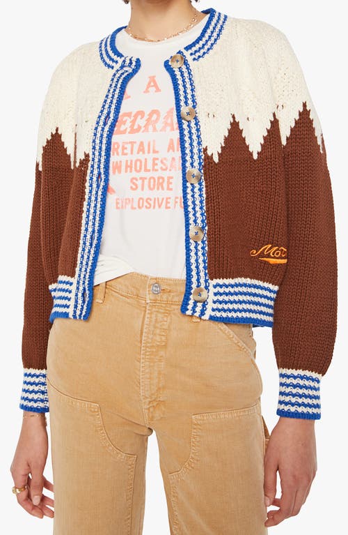 Mother Womens The Raglan Zigzag-print Knitted Cotton Cardigan Head For The Hills In Multi