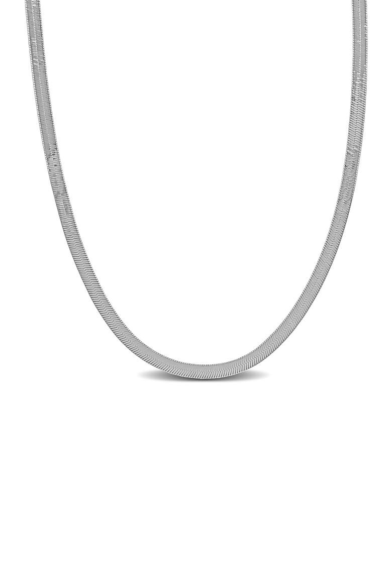 Herringbone Chain Necklace, 3.3mm, Main, color, SILVER