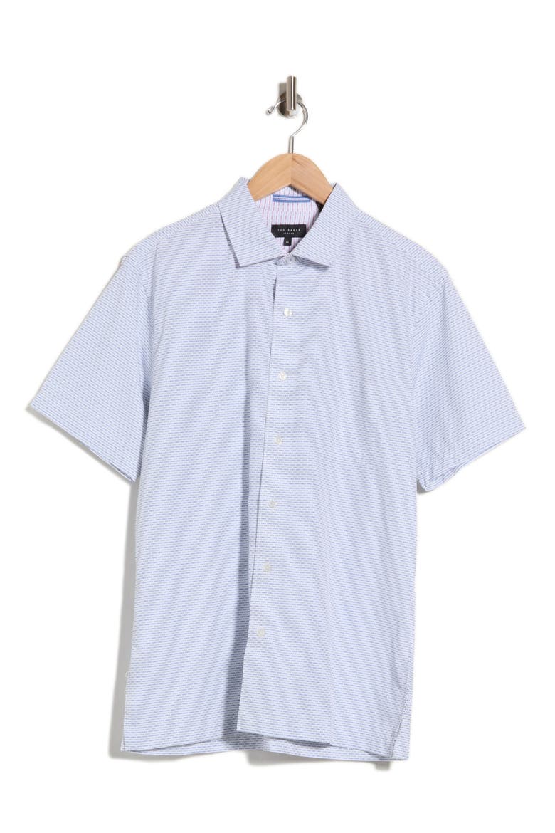 Short Sleeve Button-Up Shirt, Alternate, color, CORONET BLUE