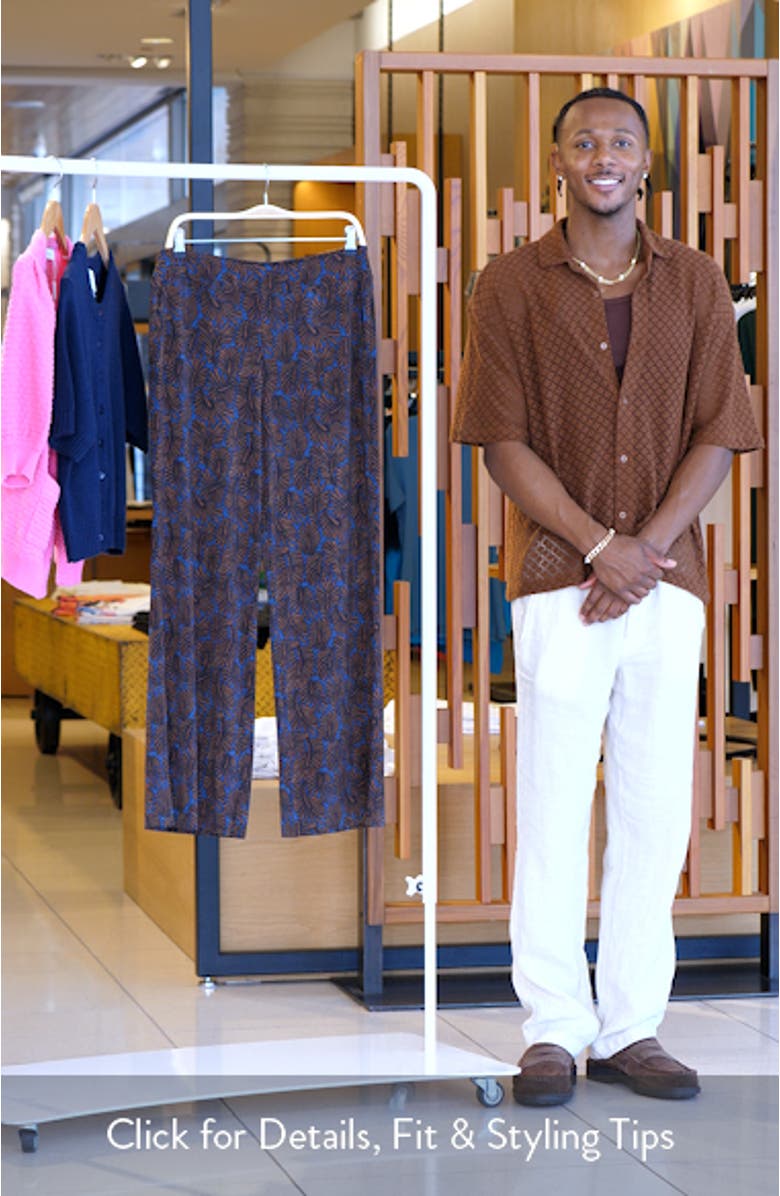 Feather Fern Print Wide Leg Pants, sales video thumbnail