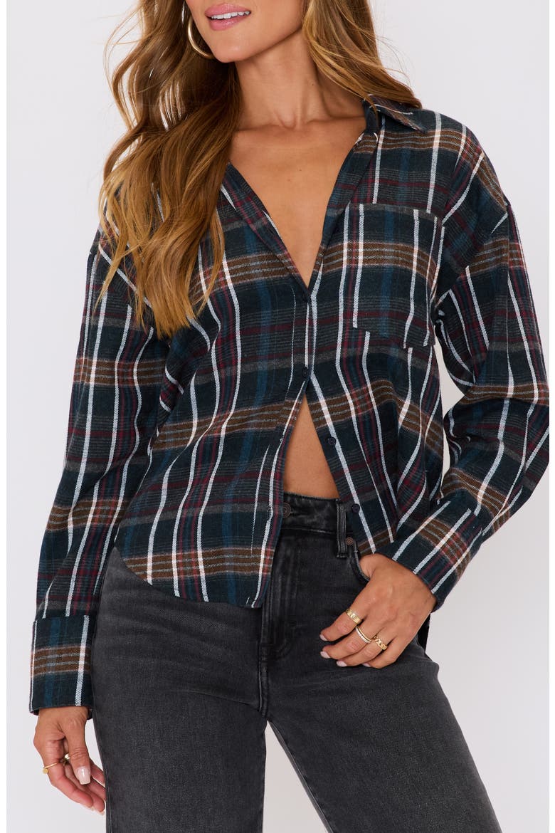 Auburn Plaid Button-Up Shirt, Alternate, color, GREY PLAID