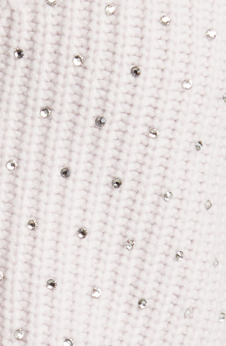 LoveShackFancy Auden Rhinestone Embellished Wool & Cashmere Crop Cardigan, Alternate, color,