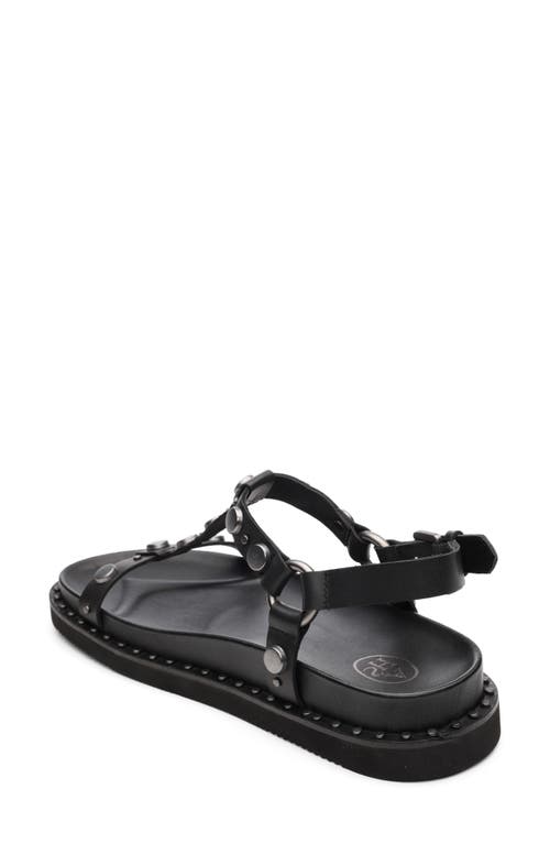 Ash Studded Open Toe Lace-up Rubber Sole In Black