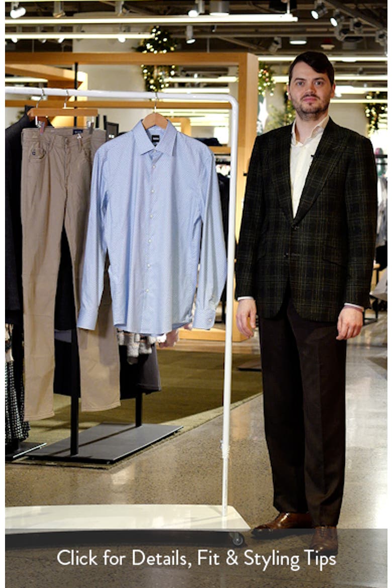 Hank Slim Fit Light Blue Neat Stretch Cotton Dress Shirt video