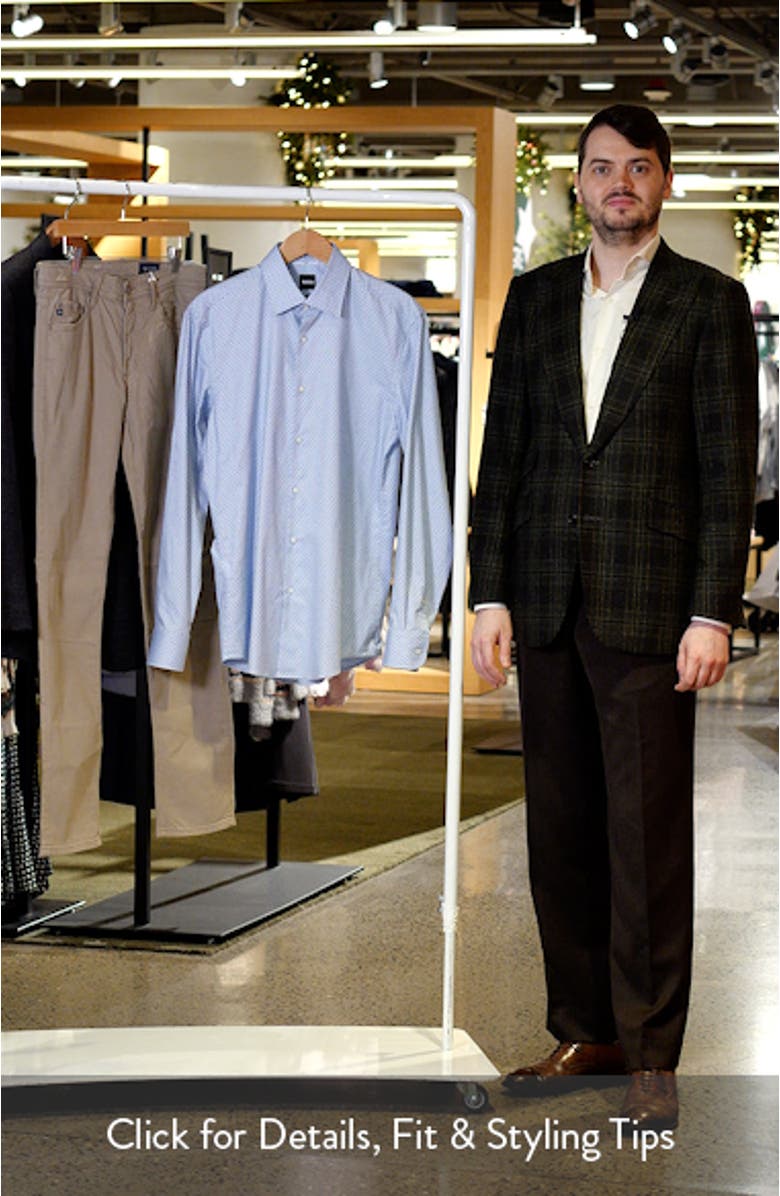 Hank Slim Fit Light Blue Neat Stretch Cotton Dress Shirt, sales video thumbnail