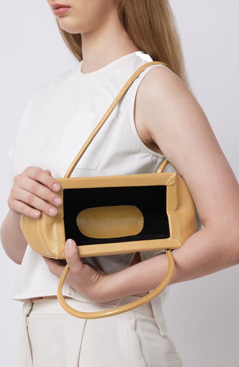 behno Mini Elizabeth Baguette Pebble Leather Shoulder Bag, Alternate, color, Bisque