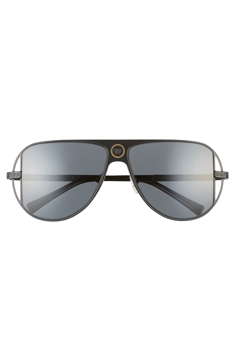Versace 57mm Pilot Aviator Sunglasses, Alternate, color, Matte Black