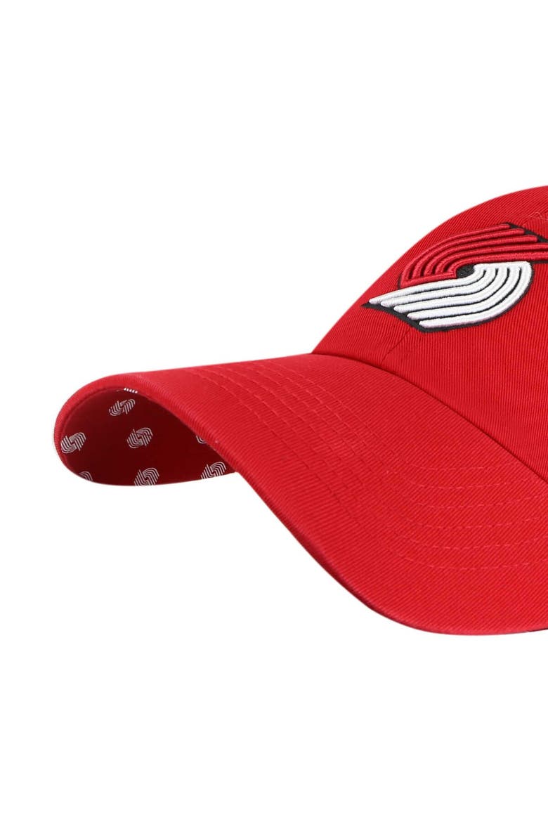 Women's '47  Red Portland Trail Blazers Confetti Undervisor Clean Up Adjustable Hat, Alternate, color, Red