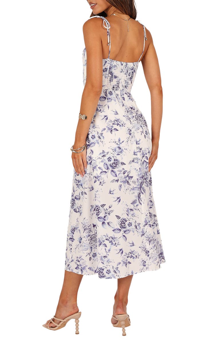 Petal & Pup Azelia Floral Tie Strap Midi Dress, Alternate, color, Blue Floral