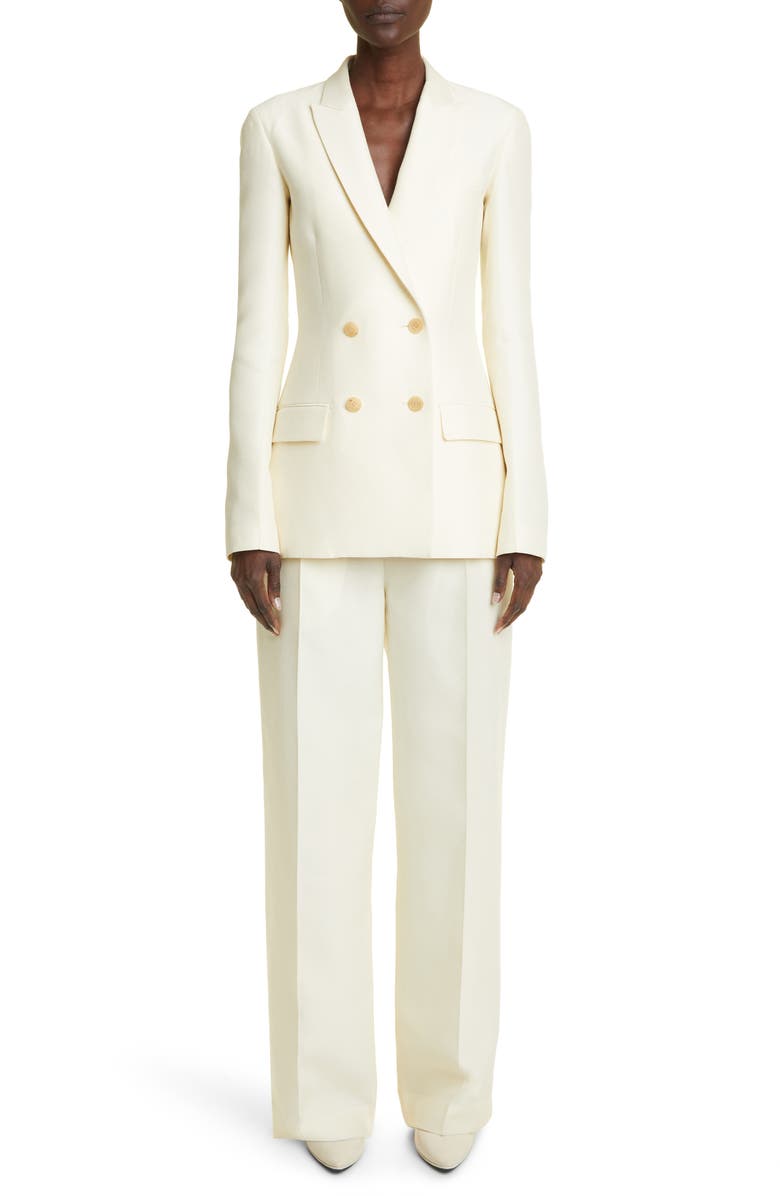 The Row Gordon Straight Leg Wool & Silk Trousers, Alternate, color,