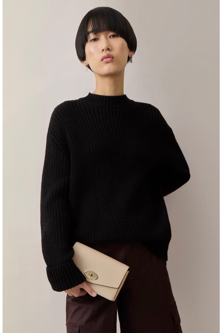 Small Darley Leather Clutch, Alternate, color, CHALK