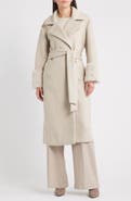 Anne Klein Belted Faux Fur Cuff Coat