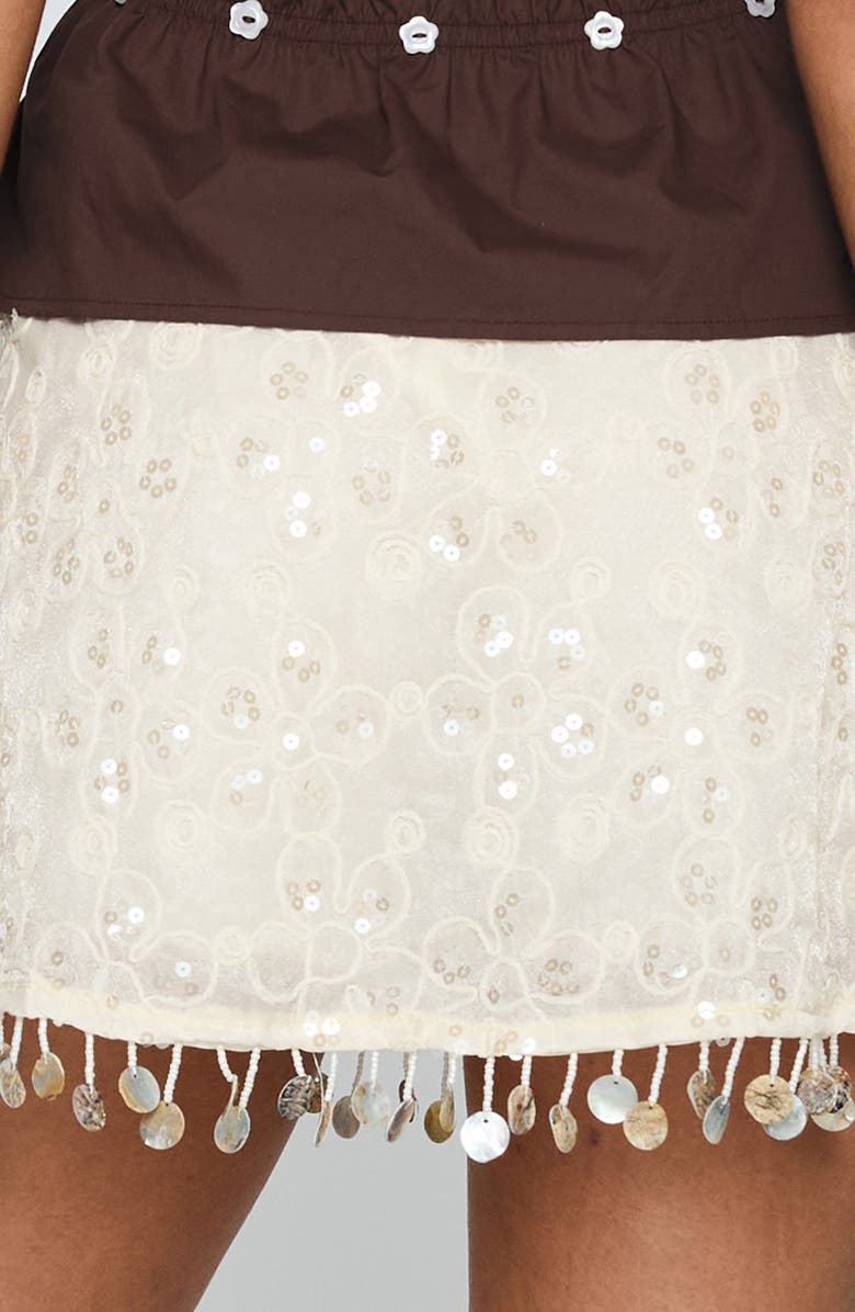 Princess Polly We Made It Sequin Skort, Alternate, color, Cream