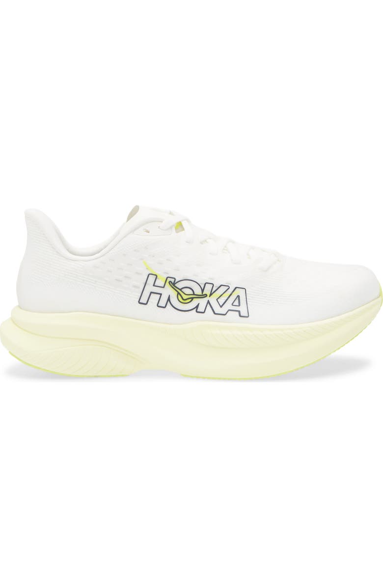 HOKA Mach 6 Running Shoe, Alternate, color, White / Neon Hoka Citrus
