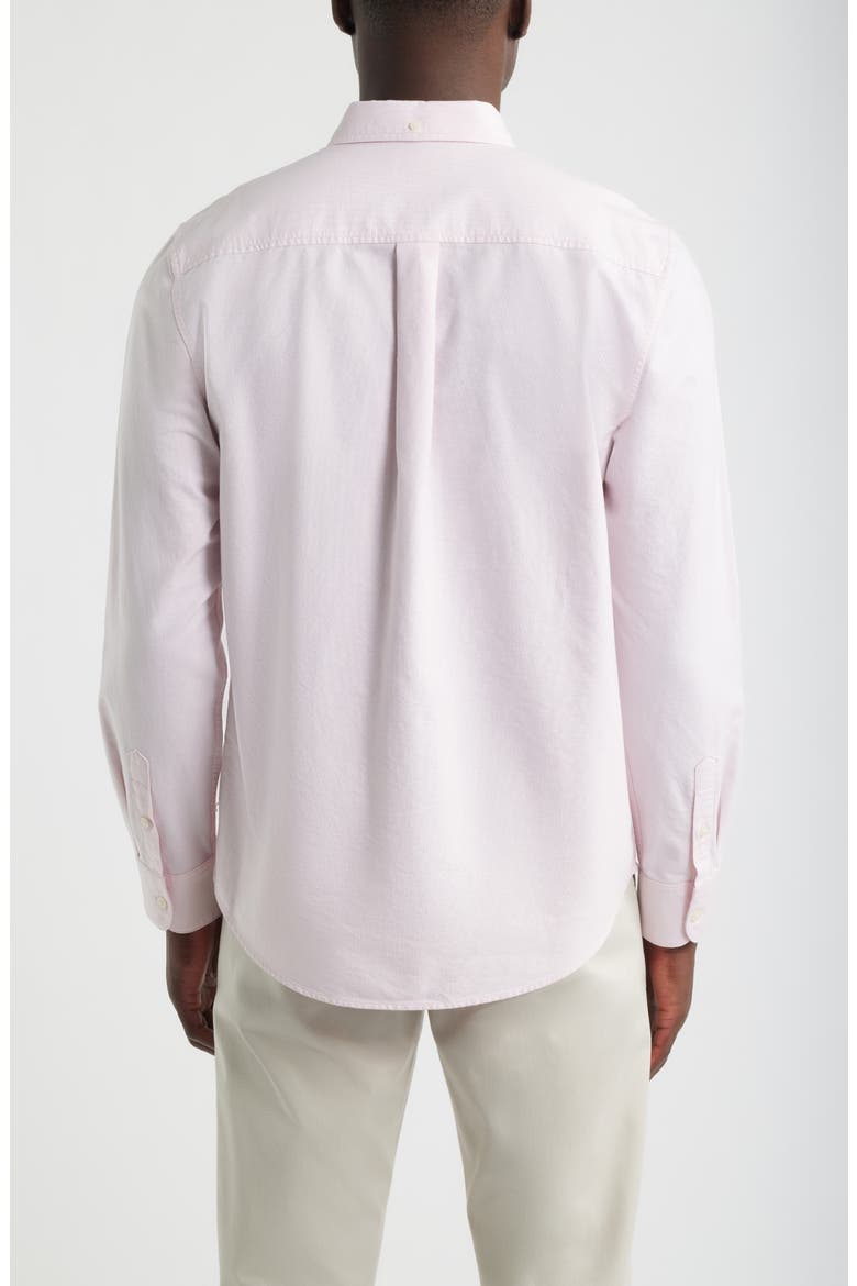 Sailboat Emblem Cotton Button-Down Oxford Shirt, Alternate, color, PINK - WHITE