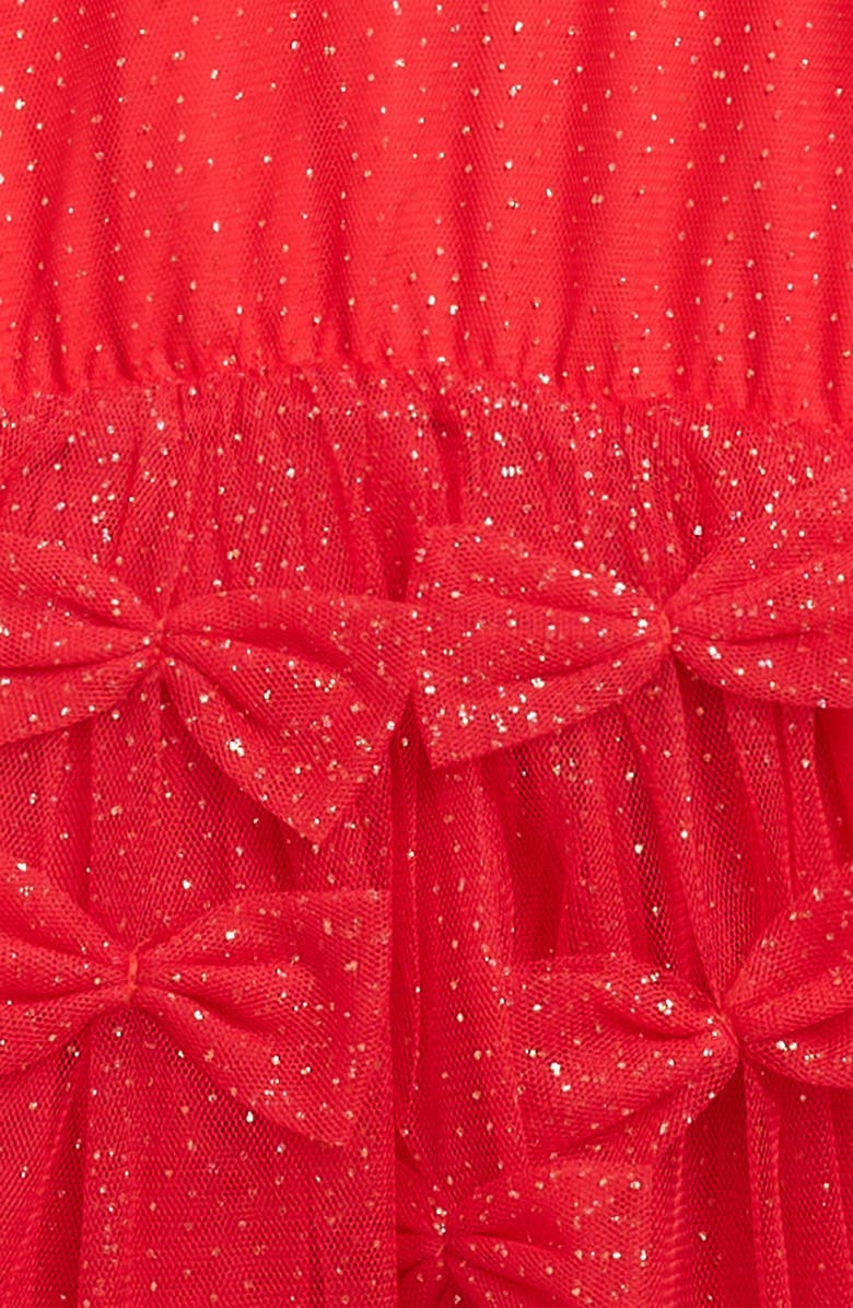Rock Your Kid Kids' Bow Bow Glitter Tulle Dress, Alternate, color, Red Candy
