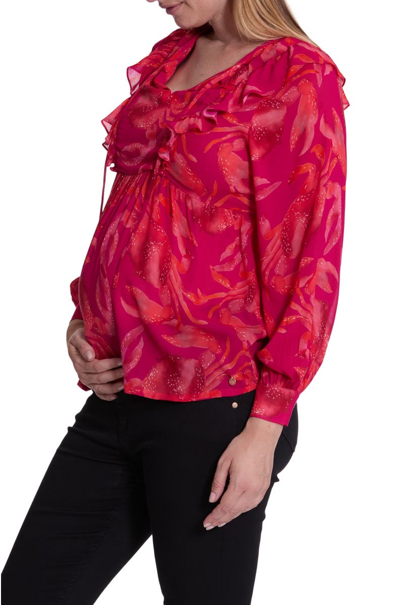 Cache Coeur Nori maternity and nursing blouse, Main, color, Multicolor