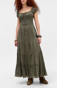 BDG Urban Outfitters Samira Smocked Maxi Dress