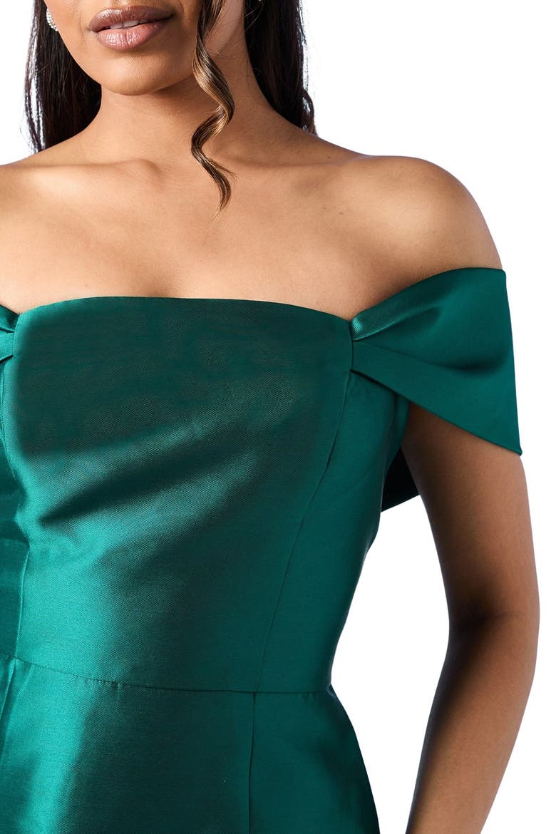 Petite Column Midi Bridesmaid Dress, Alternate, color, Emerald
