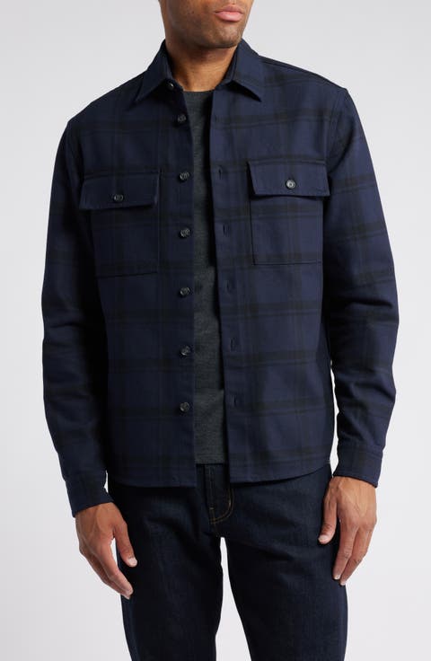 Owen Shadow Check Button-Up Overshirt