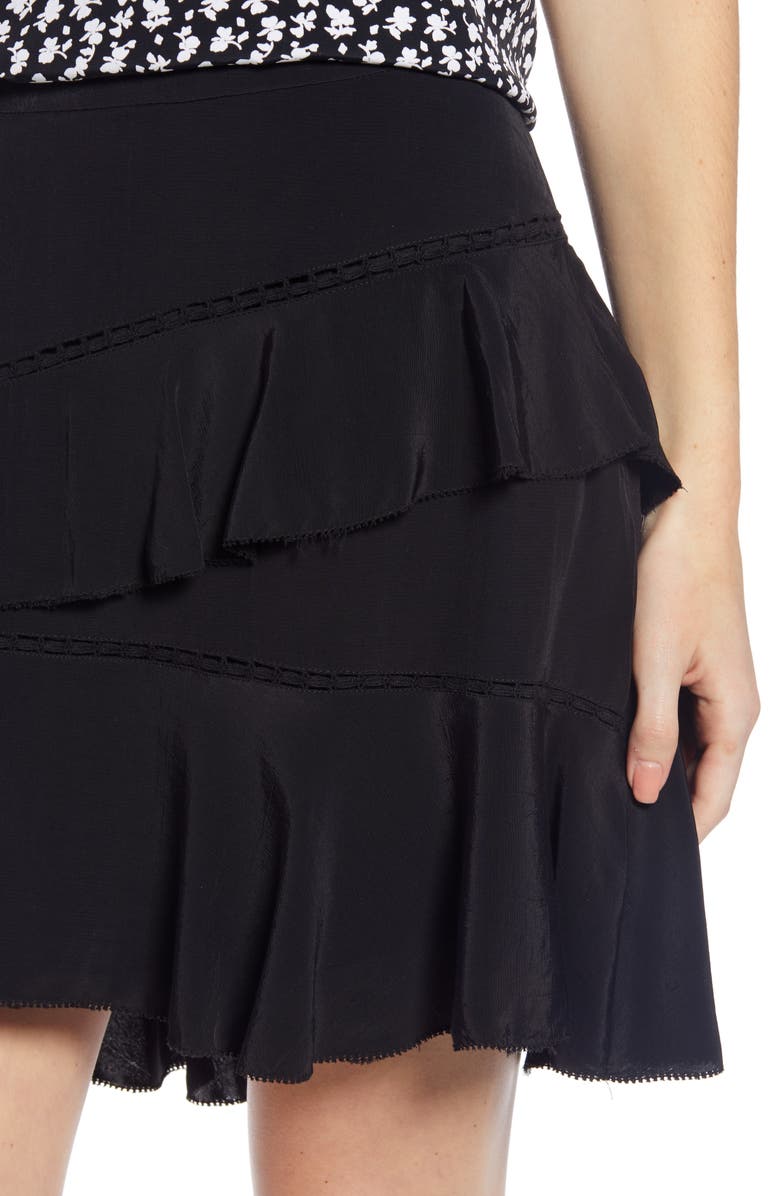 Something Navy Tiered Ruffle High/Low Miniskirt, Alternate, color, 