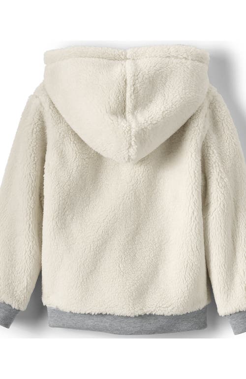 Lands' End Kids High Pile Lined Zip Hoodie In Gray Heather