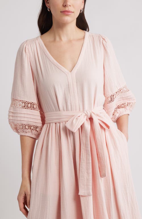 Caslonr Caslon(r) Belted Cotton Maxi Dress In Pink